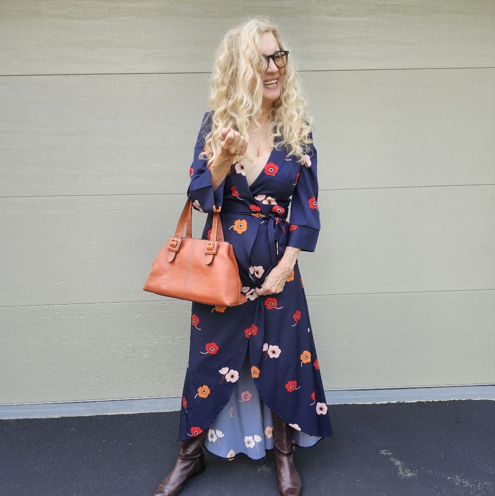 Kling Floral Ex Cond & Cleaned Maxi Wrap Dress, Size XS, $26